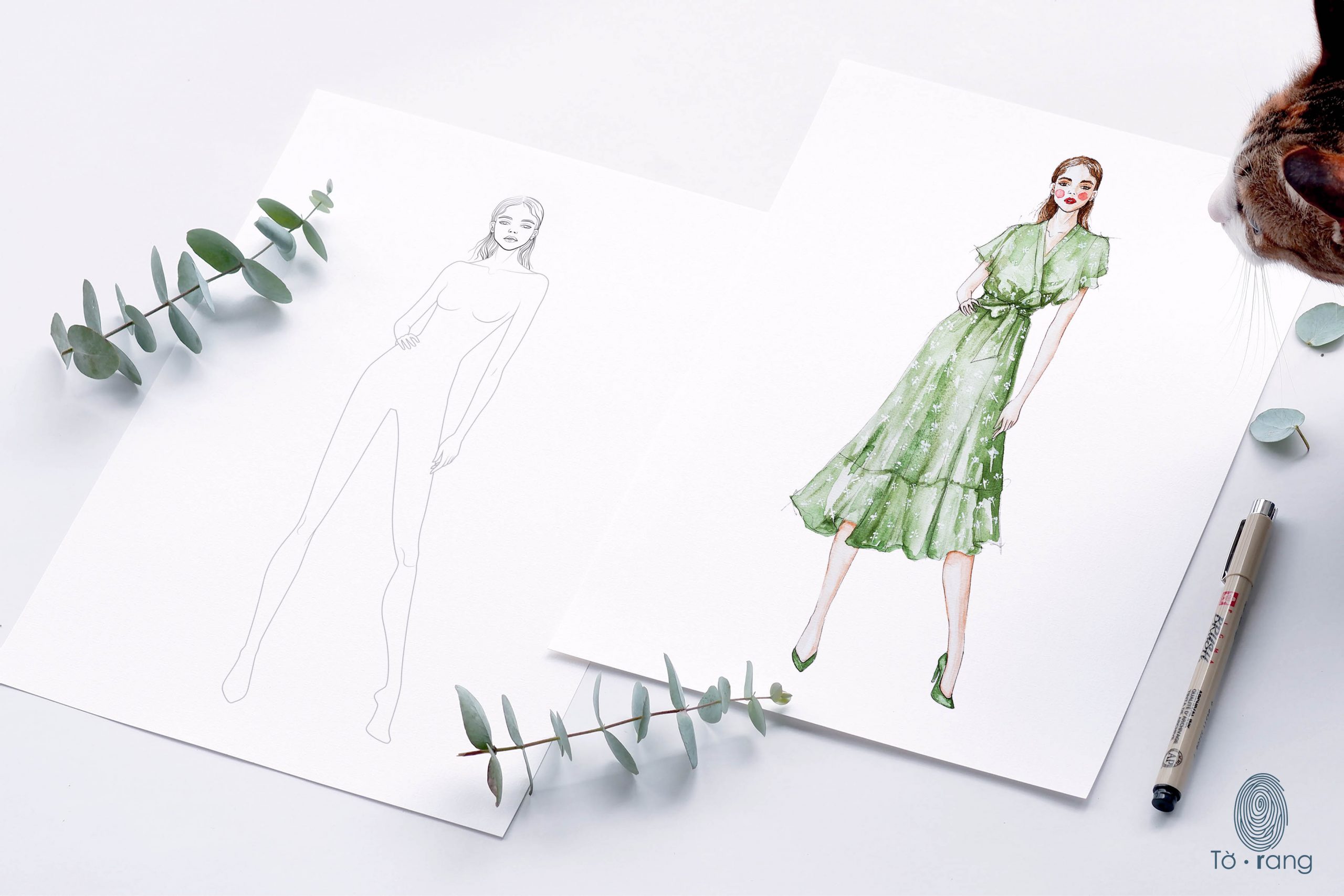 Female Fashion Illustration Croquis Template, 9-Head Fashion Pose, Fashion Figure - Image 5