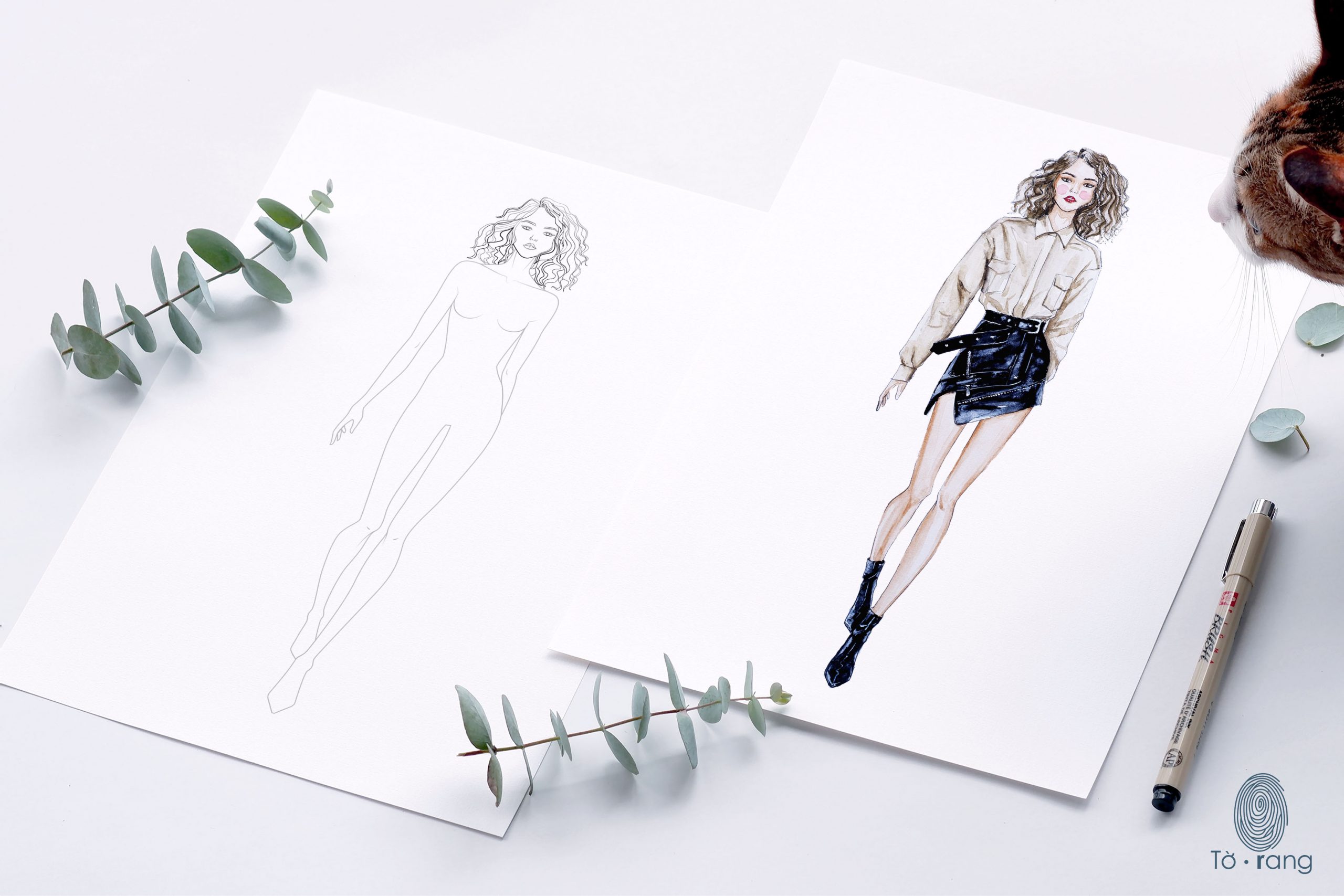 Female Fashion Figure Template, Catwalk Model, 9 Head Fashion Croquis - Image 5