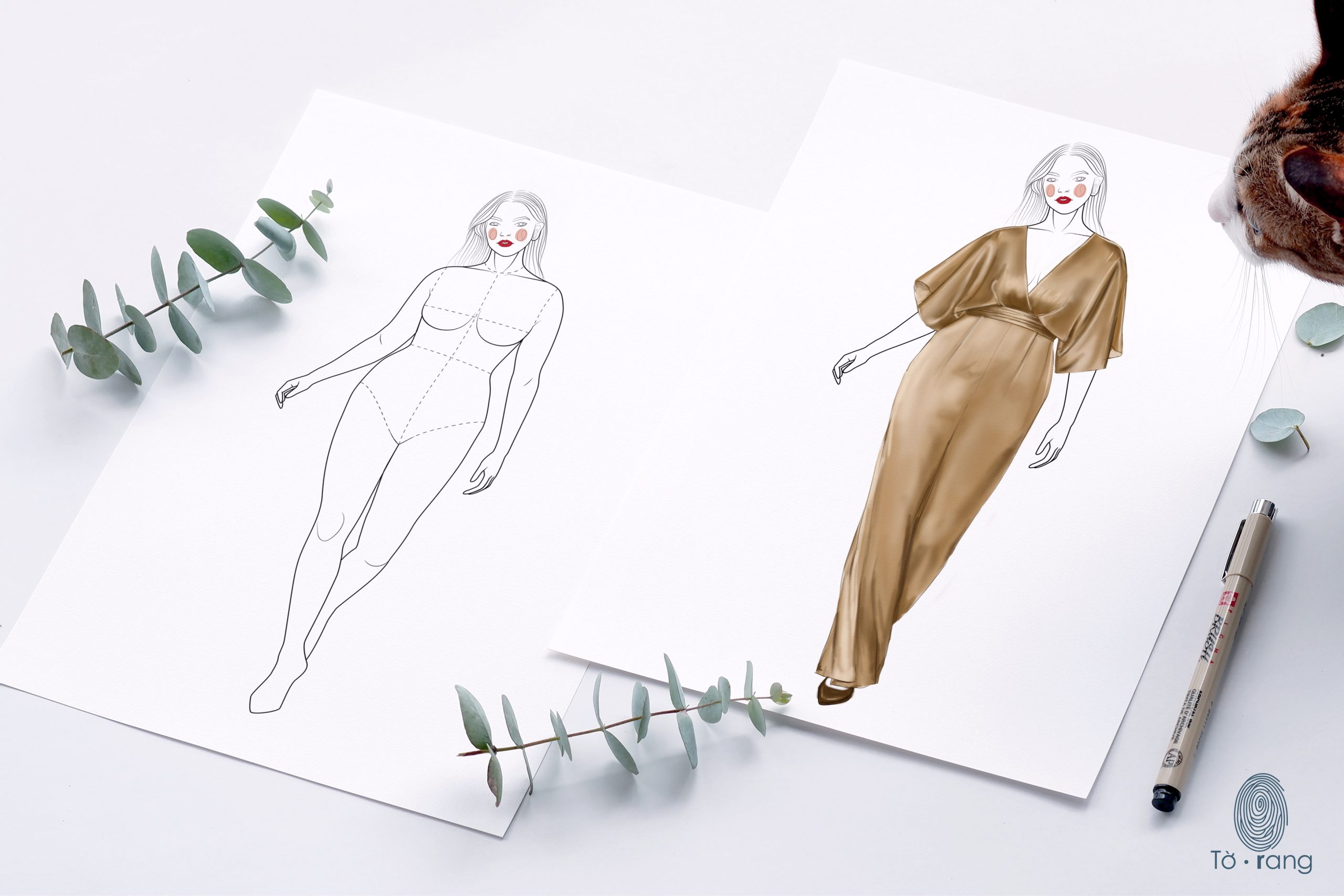 Plus Size Female Catwalk Model, Female Figure Templates for Fashion Illustrations, 8-Head Fashion Croquis - Image 5