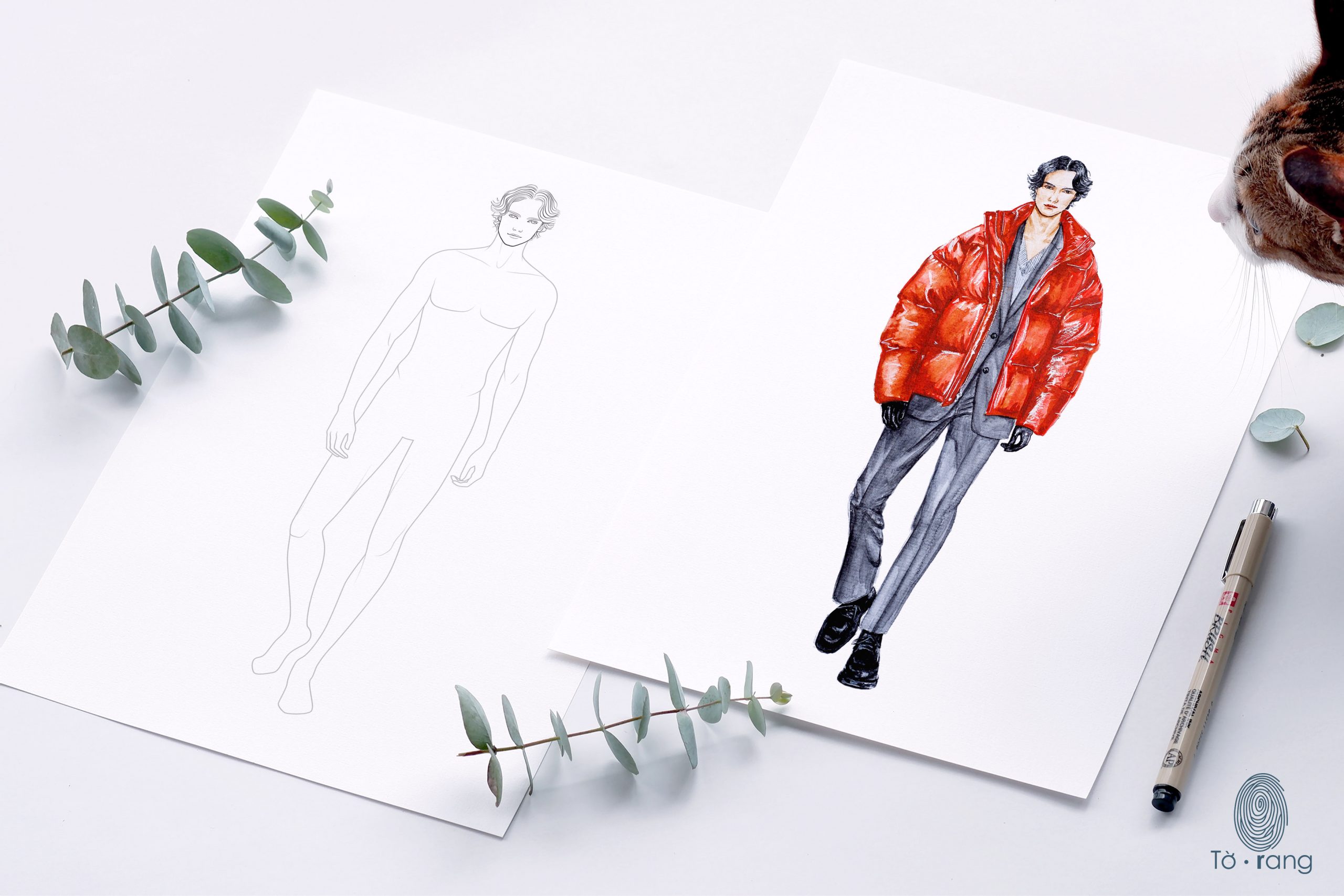 11 Male Fashion Figure Templates, Croquis Templates for Fashion Illustrations, 9-Head Fashion Croquis - Image 9