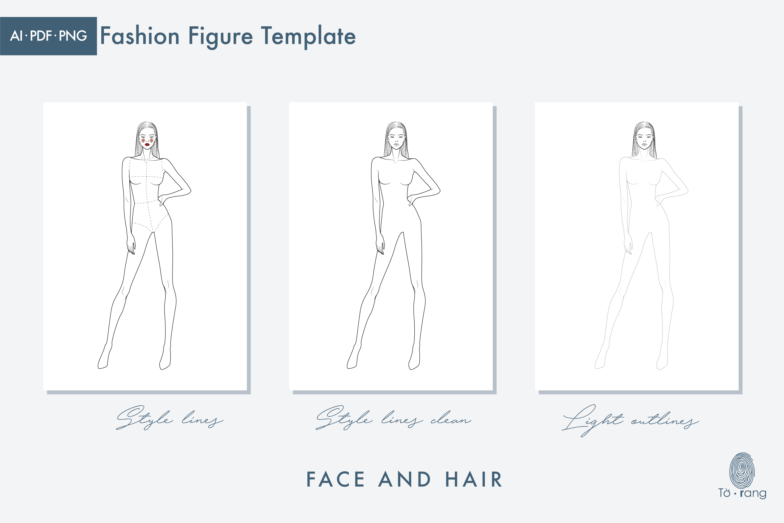 Female Fashion Figure Template, 9-Head Fashion Croquis, Figure Drawing for Fashion Design - Image 3