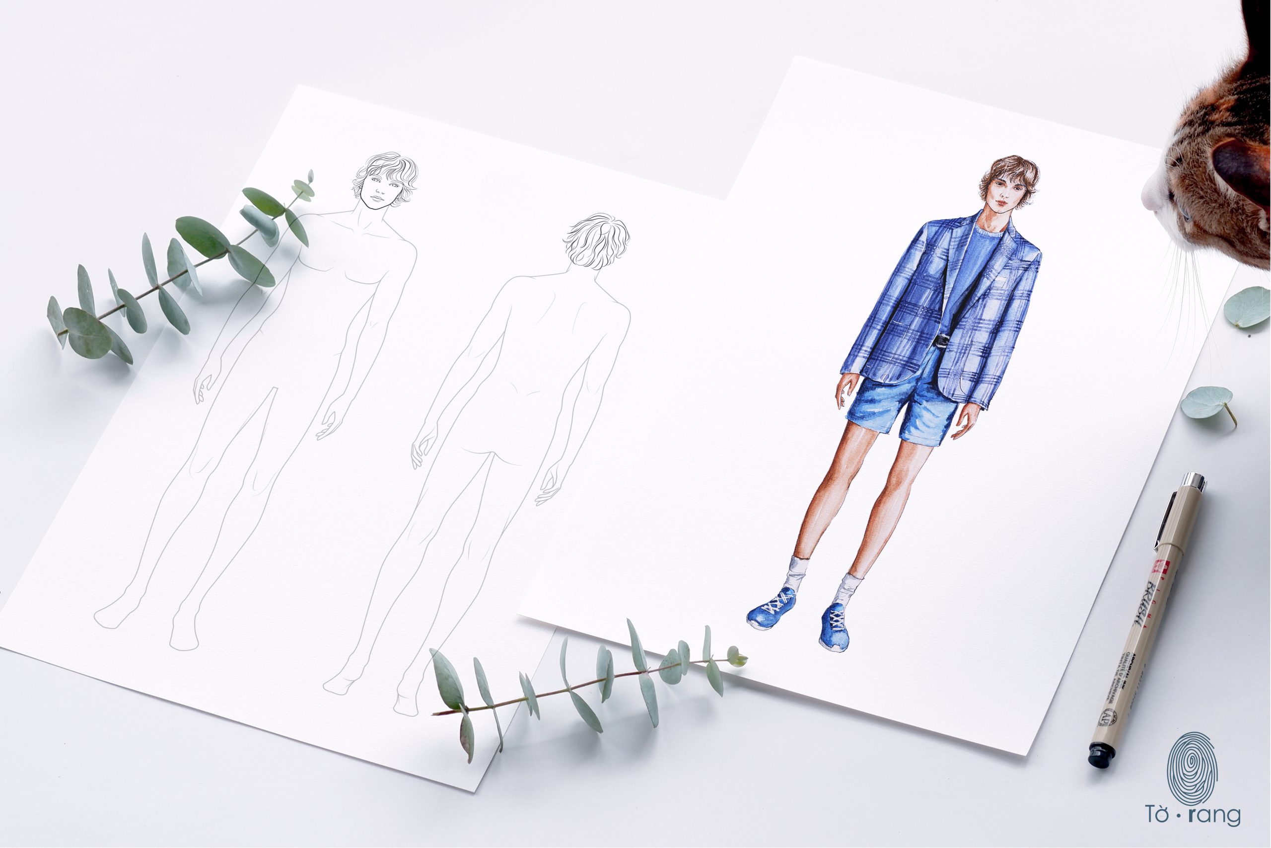 Male Standing Pose Croquis Bundle, Male Croquis for Fashion Illustration, 9-Head Fashion Figure Template - Image 6