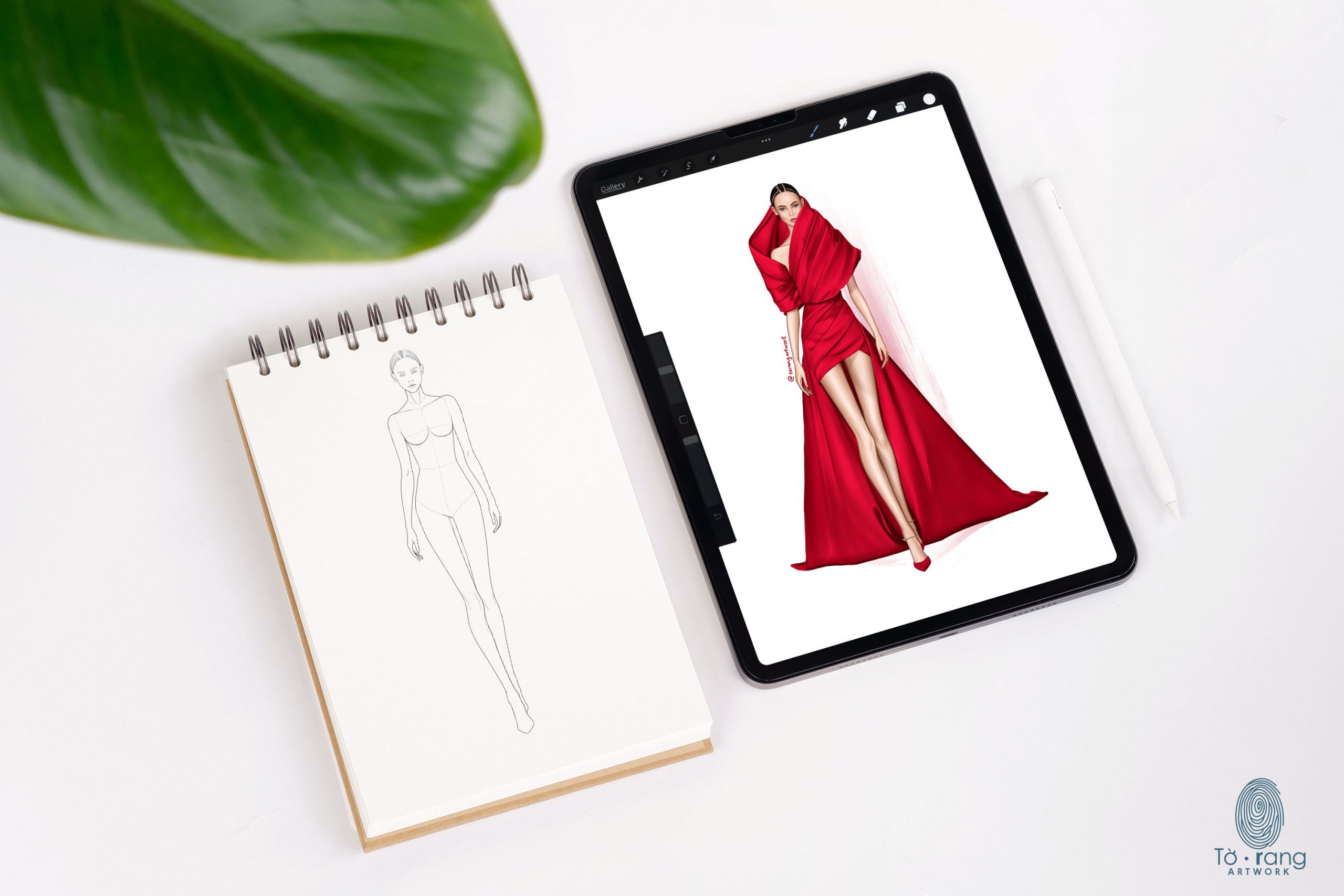 Female Fashion Croquis Template, Runway Pose, 9 Head Fashion Figure - Image 5